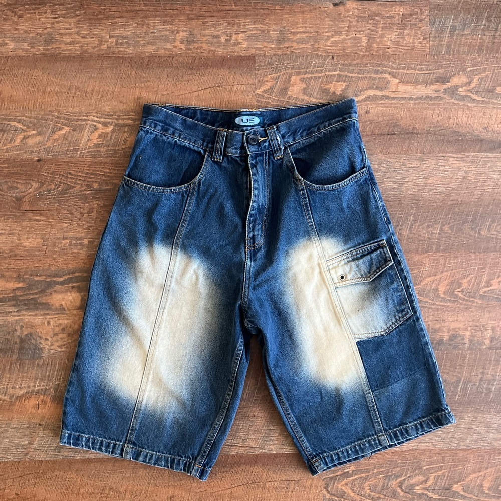 UE Men's Distressed Blue Jean Shorts - Picture 3 of 8